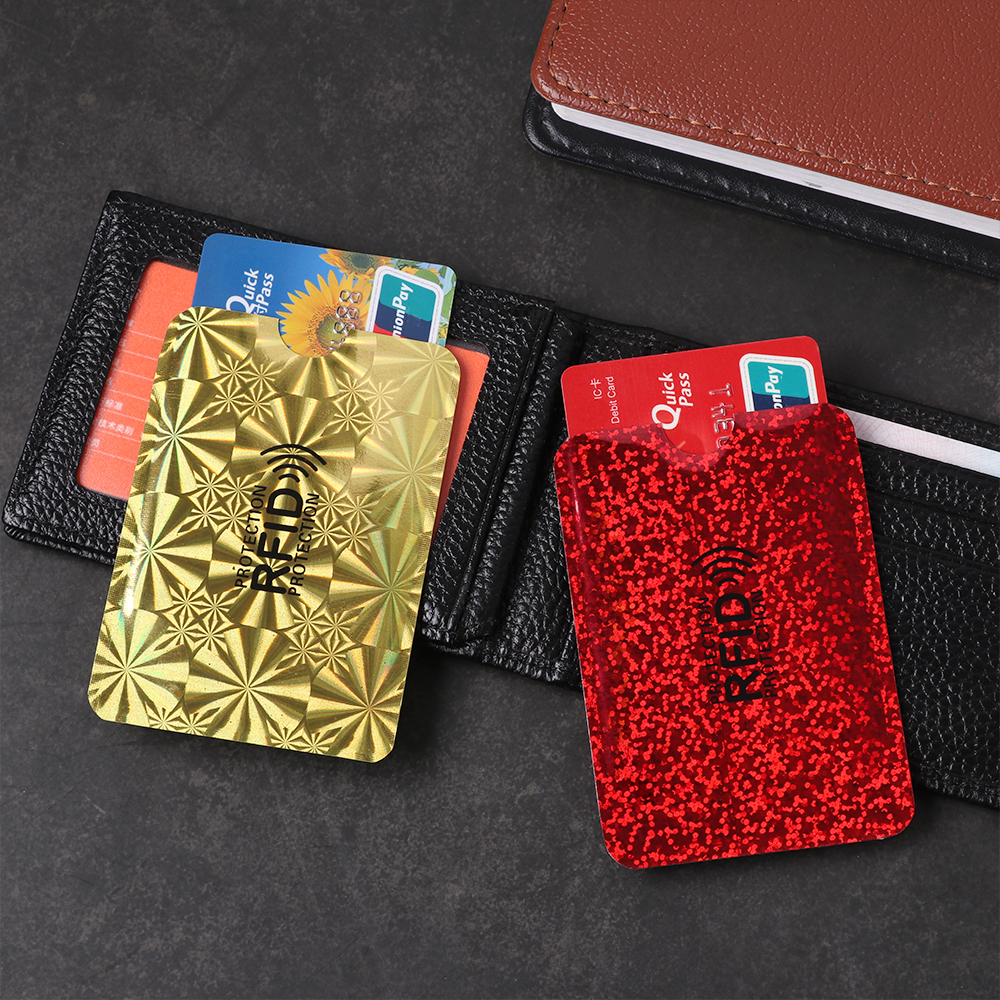 Bộ 5 Thẻ Chống Trộm Giá Đỡ Lá Nhôm RFID Ốp Lưng Chống Khử Từ Thẻ Bảo Vệ Thẻ Ngân Hàng Bộ che Chắn Túi NFC
