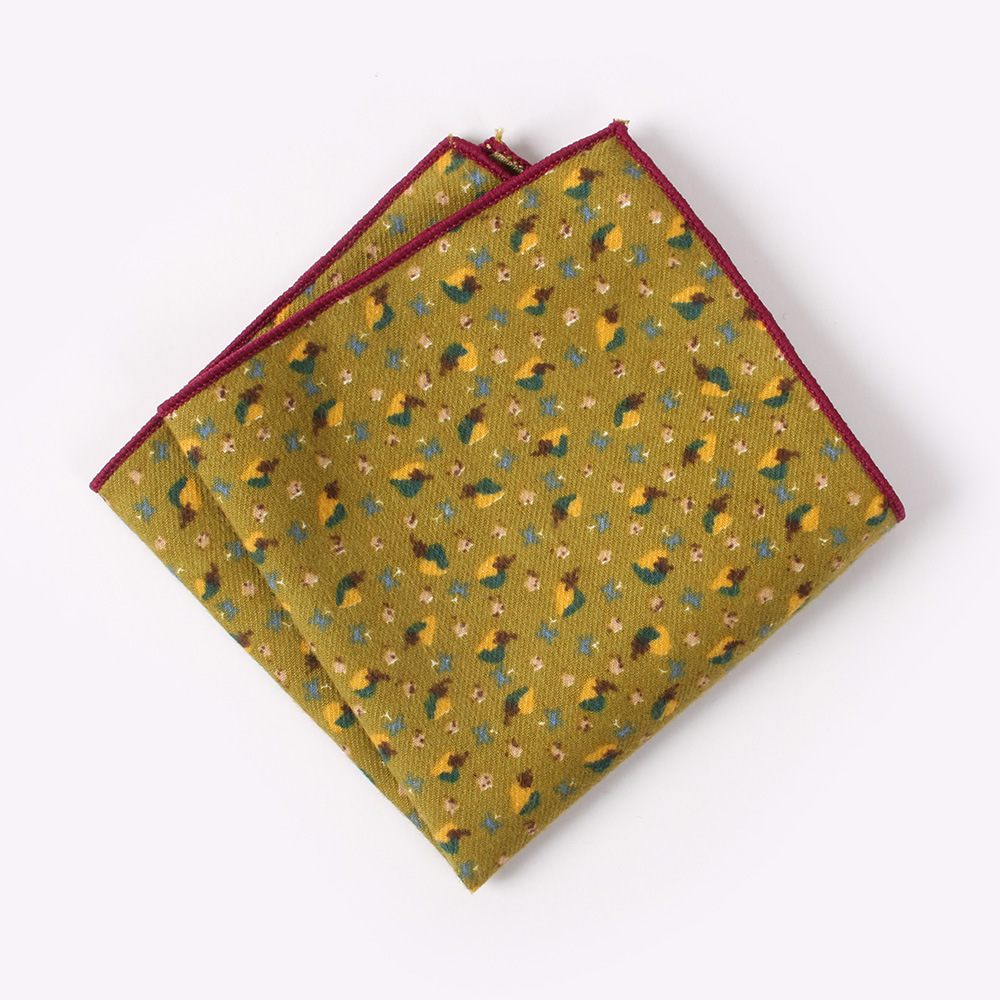 Pañuelo 100% de algodón con estampado de flores para hombre, toalla cuadrada de bolsillo para el pecho, trajes de boda, 23x23cm, alta calidad, novedad