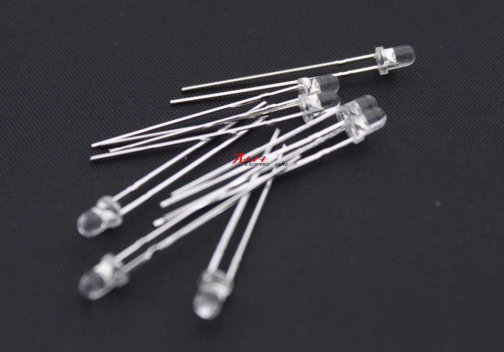 1000PCS 3MM phototransistor receiver F3 Transparent white gel receives photosensitive tube diode light LED lamp beads