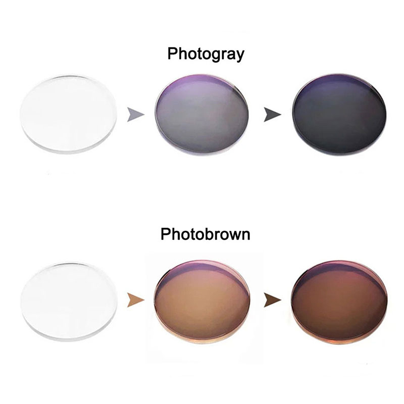 Lentes graduadas ópticas asféricas progresivas de forma libre fotocromáticas, recubrimiento de Color rápido y profundo, cambio de rendimiento, 1,56