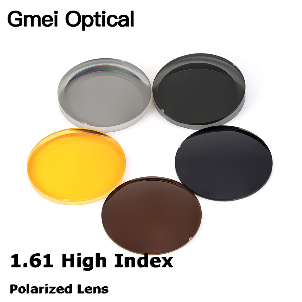 Gmei Optical 1,61 lentes de sol polarizadas finas de alto índice 5 colores opcionales lentes ópticas graduadas de visión única 2 uds