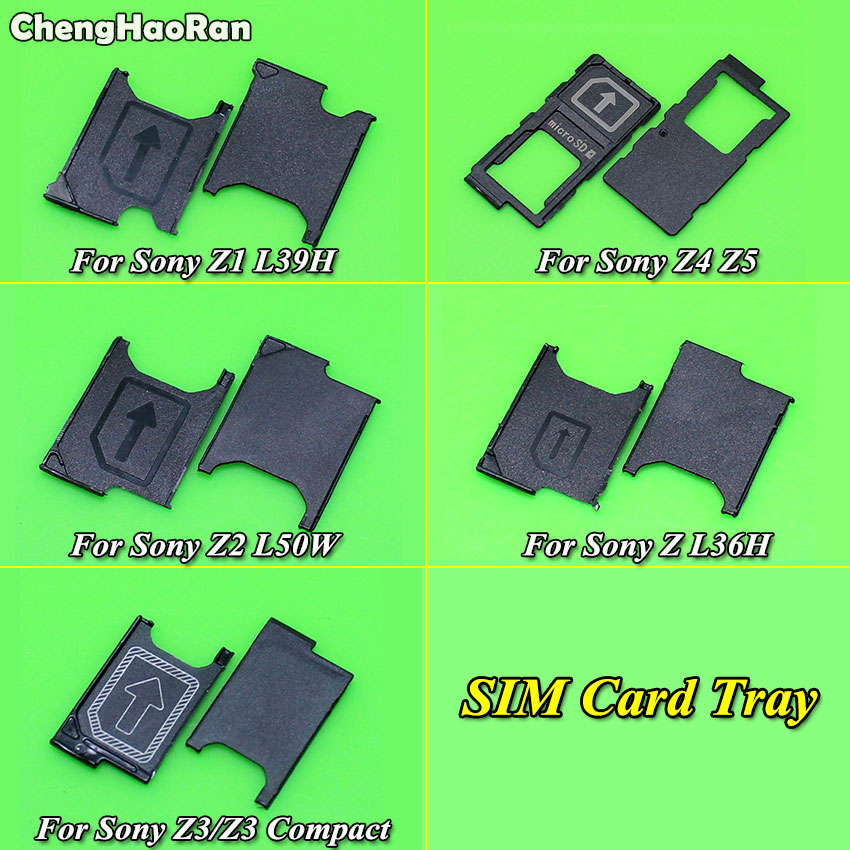 ChengHaoRan-soporte para tarjeta SIM, Módulo adaptador de ranura para Sony Xperia Z L36H Z1 L39h Z2 L50w Z3 Z3 Compact Z4 Z5, 2 unids/lote