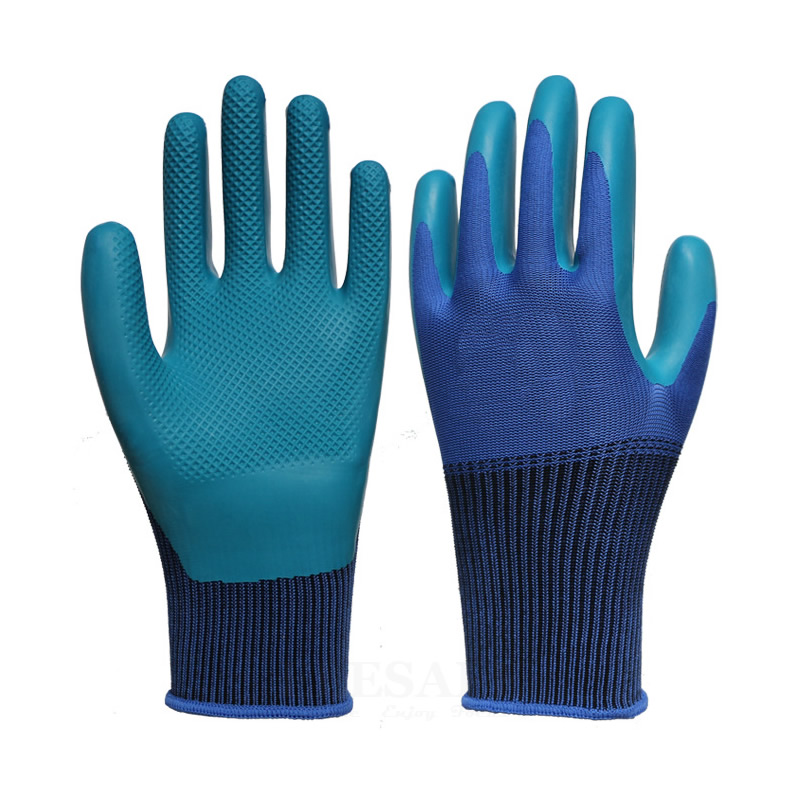 1/par guantes de trabajo súper agarre recubiertos de goma antideslizantes impermeables resistentes al desgaste guantes de jardín para reparación de jardín constructor