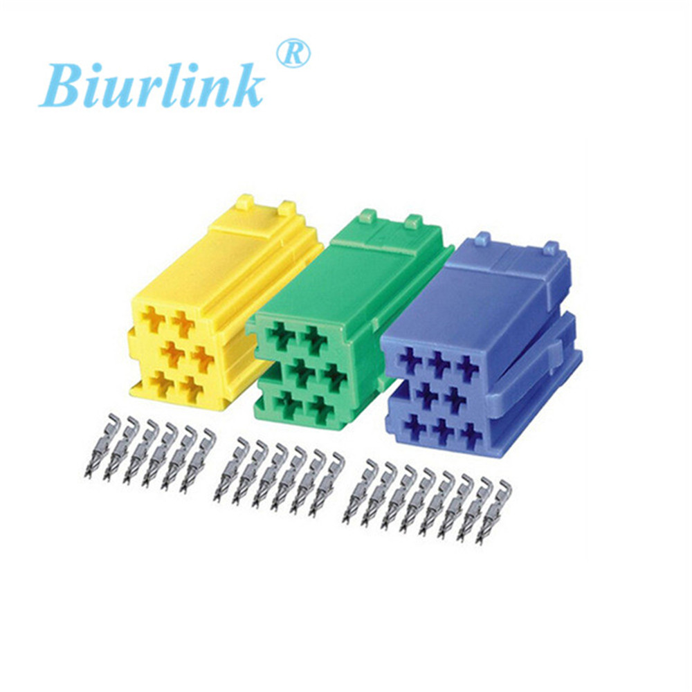 Piezas de Cable de Audio para coche, Mini bloque de terminales macho ISO, Kit de reparación de conectores, adaptador MINI ISO