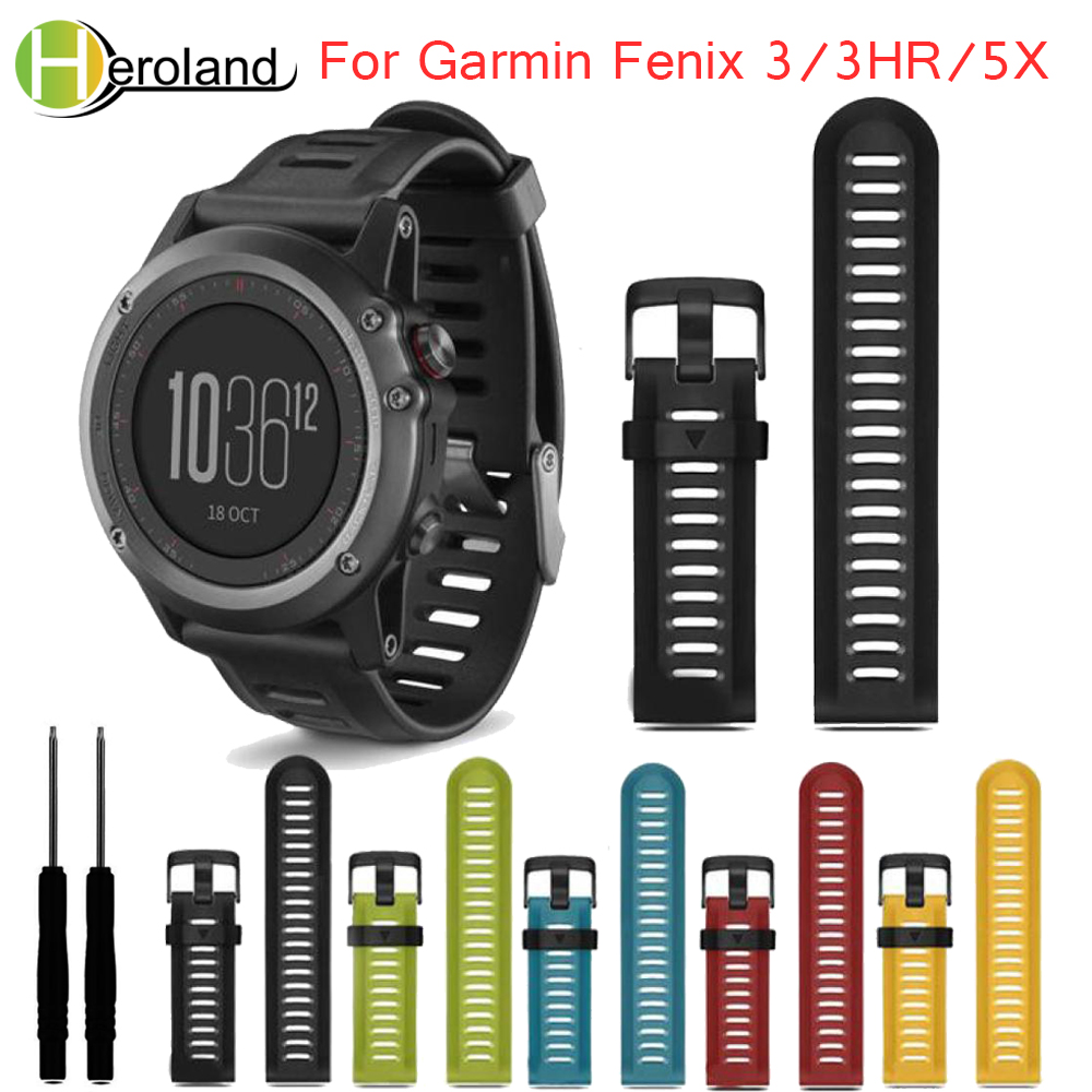 Ремешок для часов Garmin Fenix 3 26 мм, комплект ремешков для часов с инструментами, спортивный силиконовый ремешок для часов на открытом воздухе для Garmin Fenix 3HR/Fenix 5X