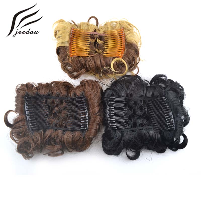 Jeedou-Updos sintéticos para mujer, moño de pelo rizado, almohadilla para moño, estilo Retro, postizos de boda, accesorios nupciales