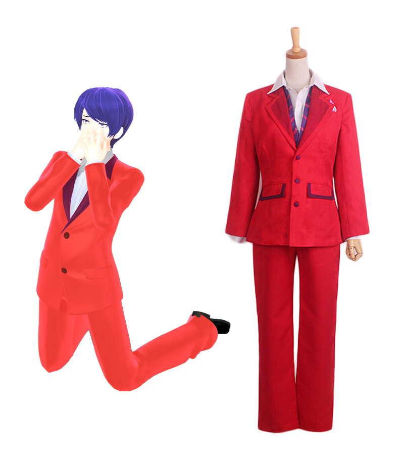 Jas Cosplay Shuu Tsukiyama Merah Tokyo Ghoul Shuu Tsukiyama Setelan Kostum Cosplay Dibuat Sesuai Pesanan Ukuran