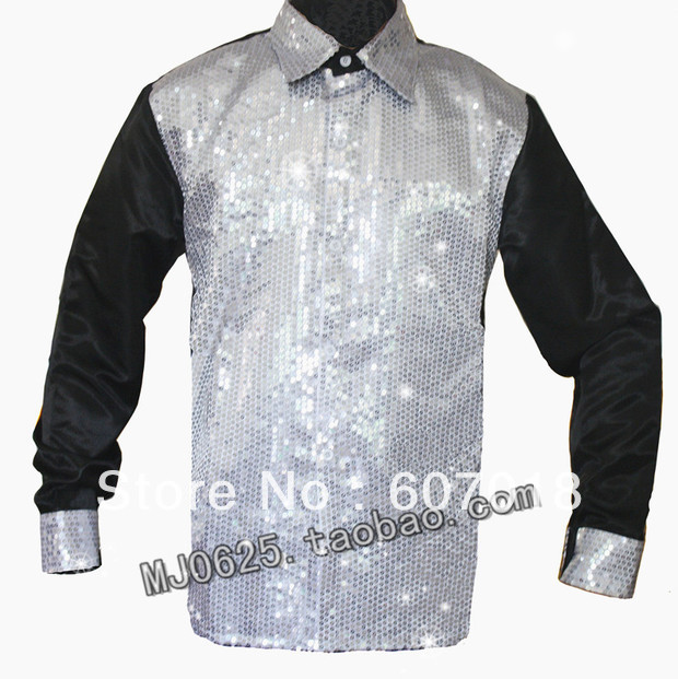 Billie Jean Sequin Tuxedo Shirt, MJ Michael Jackson, Performance Party Show, Handmade, 1980's