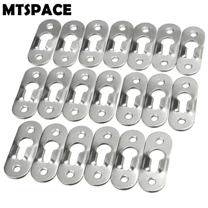 MTSPACE 20 unids/set perchas de imagen 44mmX16mm sujetadores de suspensión de cerradura de Metal para marco de fotos muebles gabinete accesorio