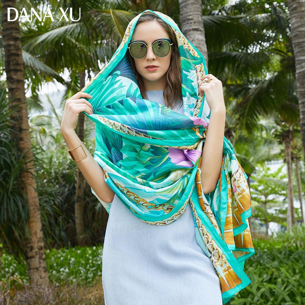 Écharpe longue en soie pour femmes, marque de luxe, nouveau Design, couverture de plage, châle, maillots de bain, Bandana, Hijab, écran facial, 245x110cm, 2019