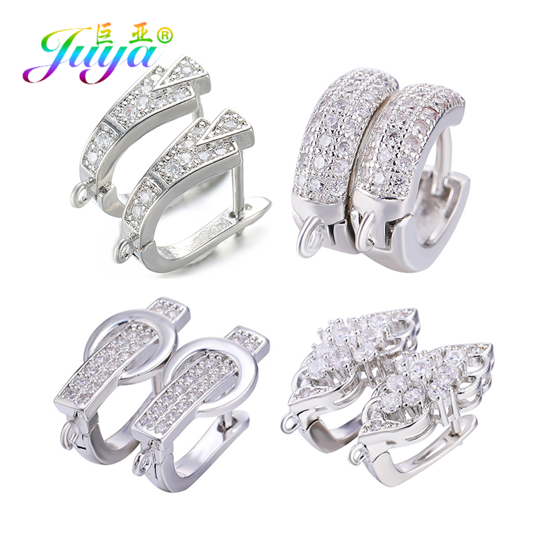 Juya DIY เครื่องประดับ Fine วัสดุอุปกรณ์ Handmade Earwire ทอง/เงินสีตะขอต่างหูอุปกรณ์เสริมสําหรับต่างหูทํา