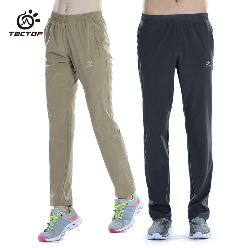 Tectop Celana Wanita Pria Warna Solid Nyaman Ringan Cepat Kering Elastis Tinggi Musim Panas Luar Ruangan Olahraga Hiking Berkemah Celana Panjang