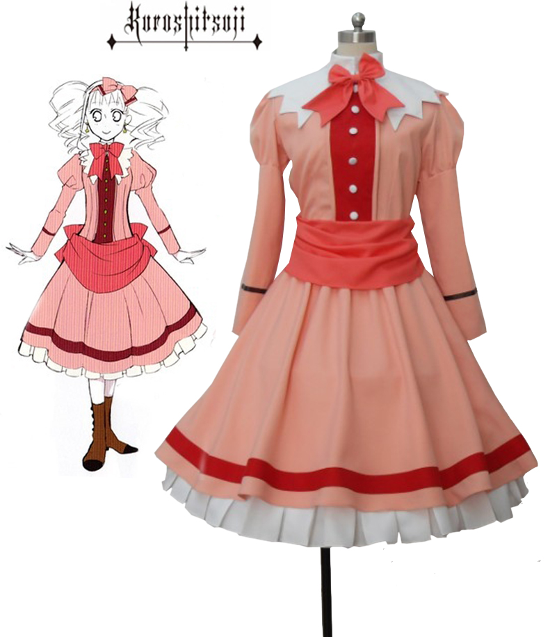 Gaun Elizabeth Midford Cosplay Black Butler 2 Elizabeth Midford Liz Gaun Pink Kostum Cosplay Dibuat Sesuai Pesanan
