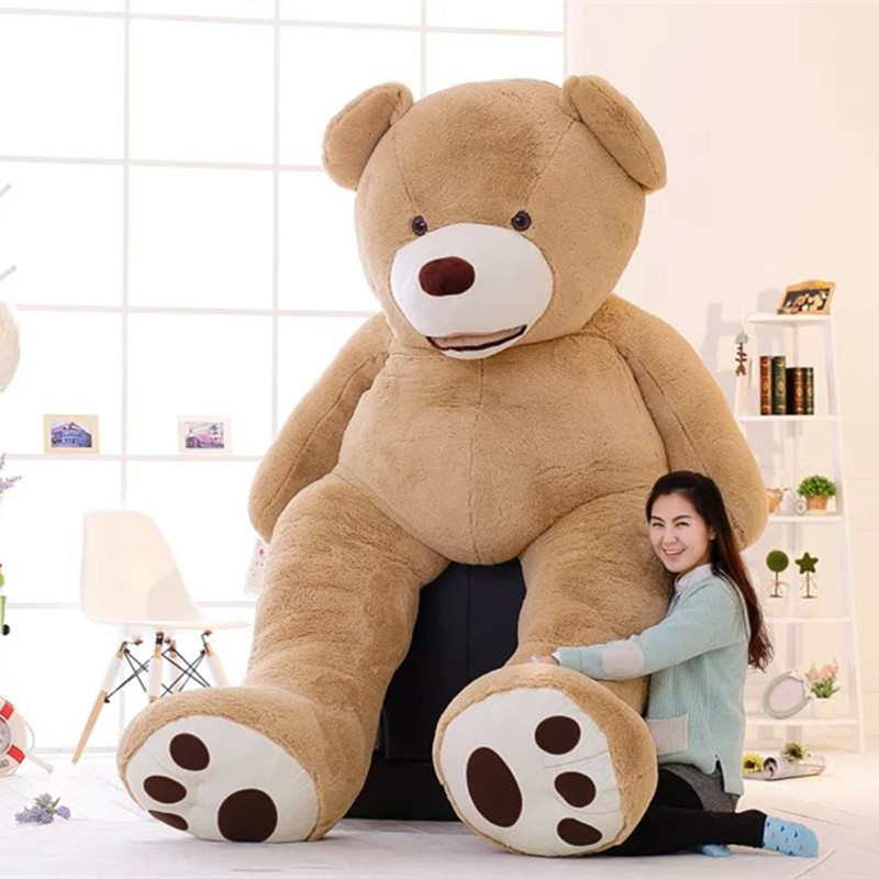 Недорогой немягкий Американский гигантский медведь 100-260 см, плюшевая игрушка, мягкий медведь из кожи, подарок на день рождения, День Святого Валентина, детская игрушка для девочек