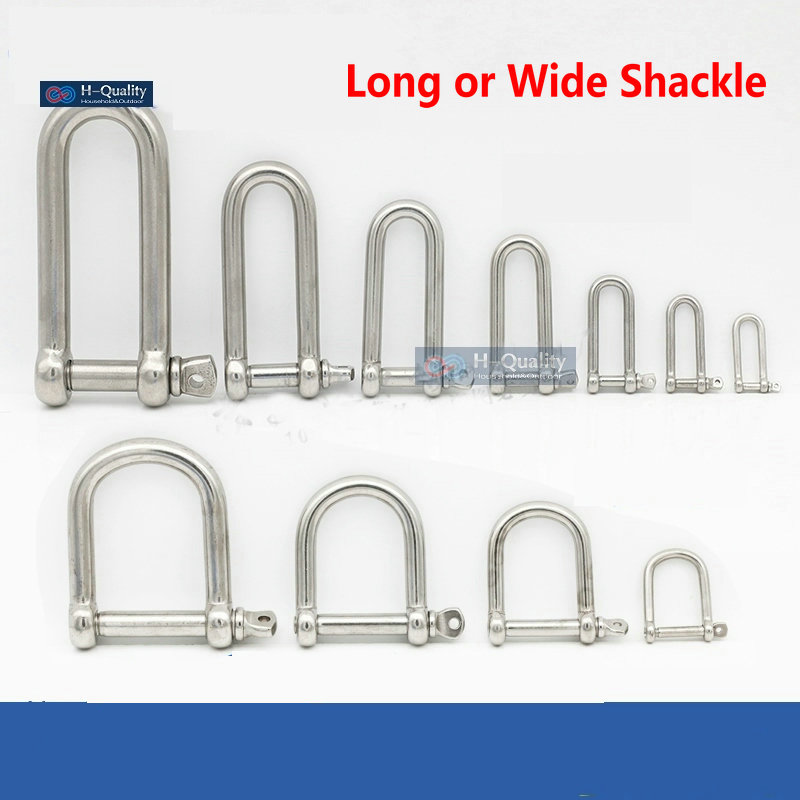 HQ AC1 AISI304 ยาวตรง D หรือ AISI316 Extra กว้างเหล็กสแตนเลส Anchor Shackle สายโซ่เชือก CONNECTOR