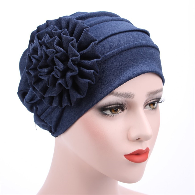 KepaHoo Chapéus femininos primavera verão gorro floral muçulmano estiramento turbante chapéu boné perda de cabelo boné hijib