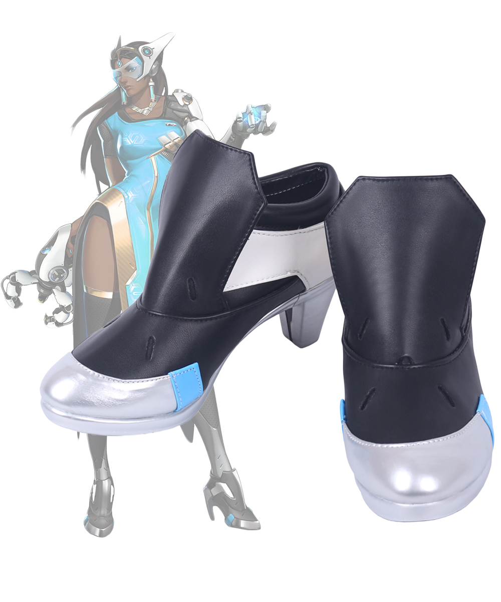 Sepatu Bot Hitam Symmetra Cosplay Game OW Satya Vaswani Sepatu Bot Cosplay Symmetra Sepatu Hak Tinggi Dibuat Sesuai Pesanan