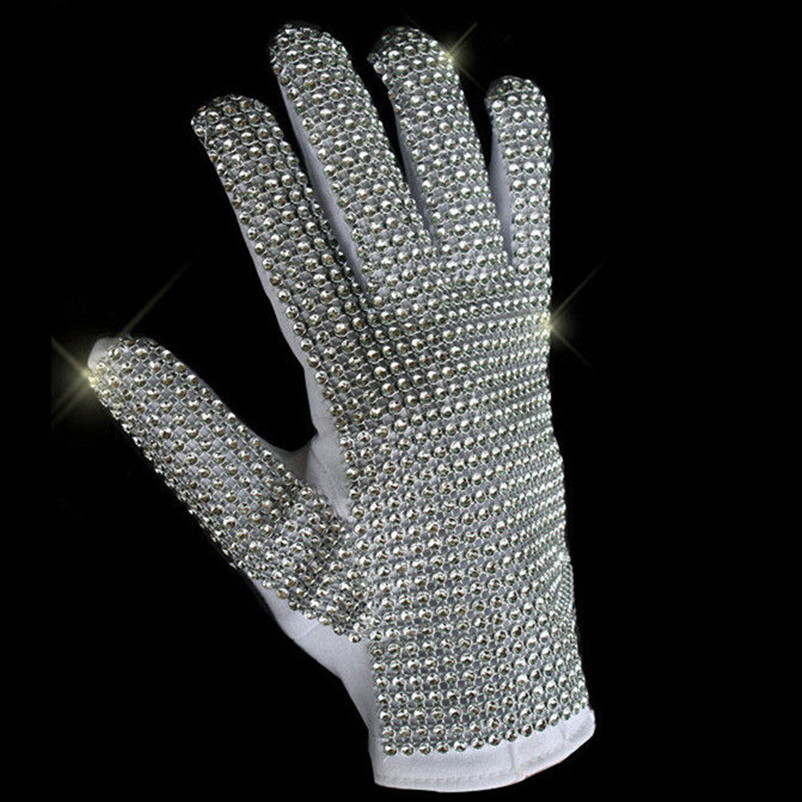 Impersonnateur Michael Jackson Costumes trucs argent gant brillant fait à la main
