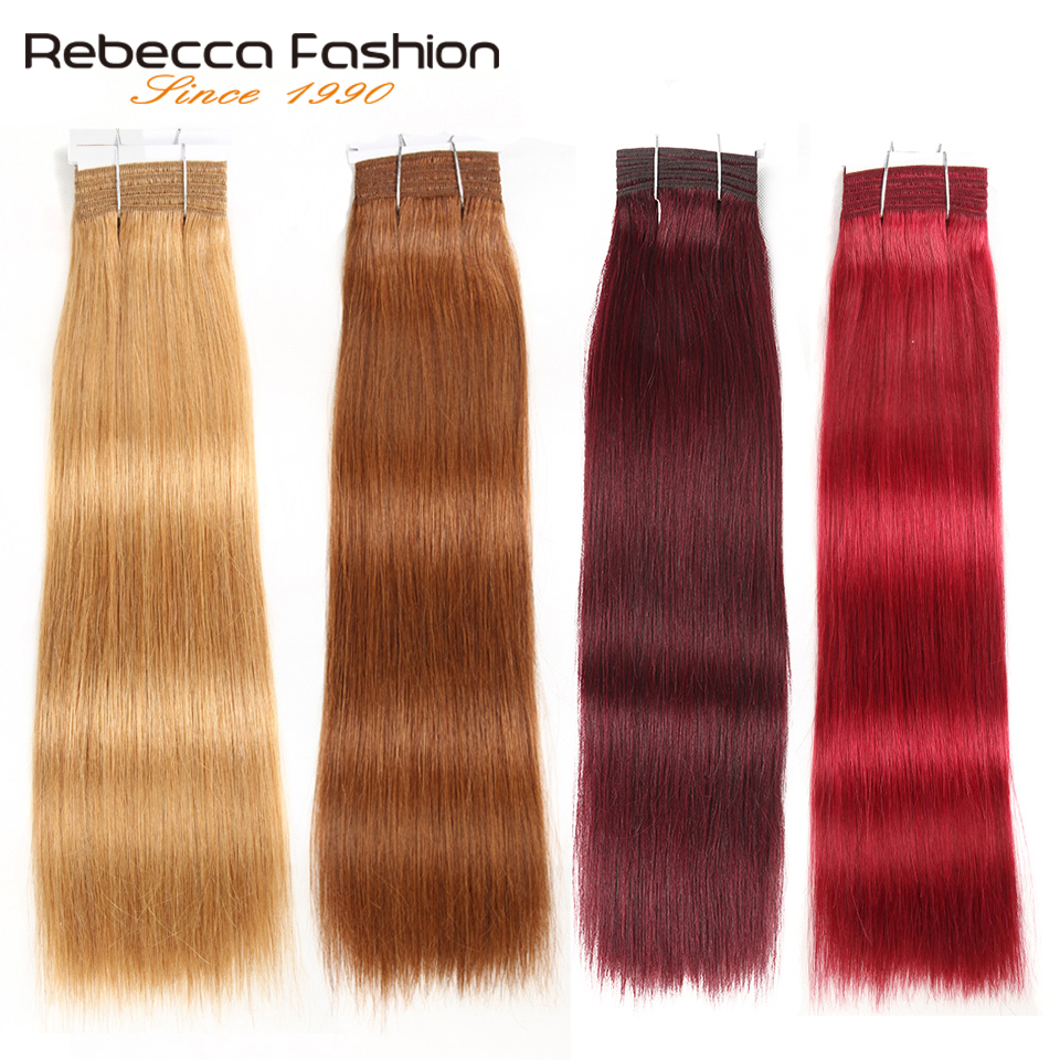REBECCA-ブラジルのナチュラルストレートヘア,ウェーブ,ブロンド,ブラウン,ブロンド,ブラック,113g,1ピース,女性用