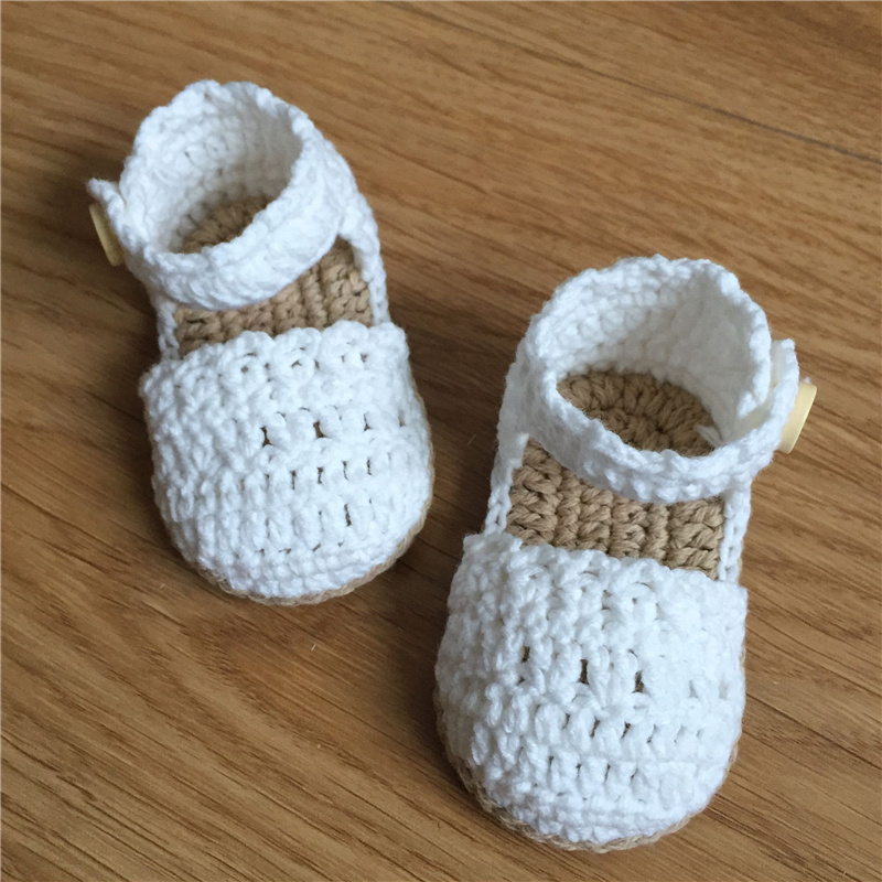 QYFLYXUE Sapatos de bebê de crochê, bebê menina branco, sapatos de bebê