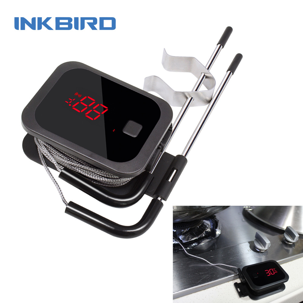 INKBIRD Nhiệt Kế Thực Phẩm Nấu Bluetooth Không Dây BBQ Nhiệt Kế IBT-2X Đôi Tàu Thăm Dò Và Hẹn Giờ Cho Lò Nướng Thịt Nướng BBQ