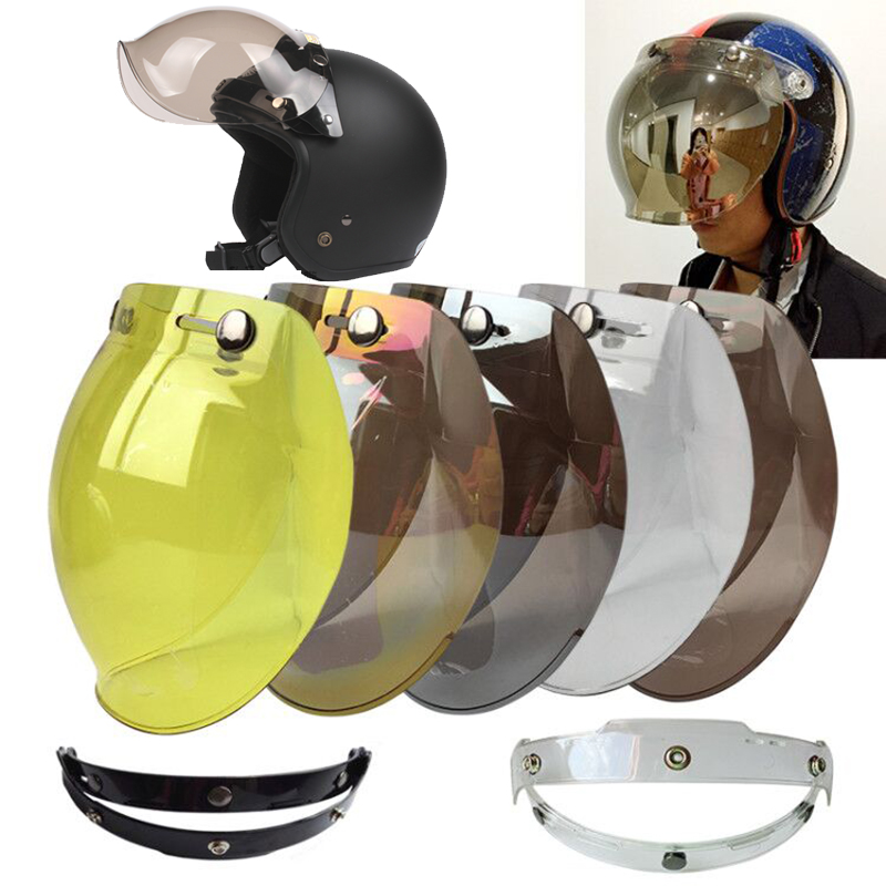 หมวกกันน็อค Bubble Visor คุณภาพสูงเปิดหน้าหมวกกันน็อครถจักรยานยนต์ 12 สี VINTAGE หมวกกันน็อคกระจก SHIELD