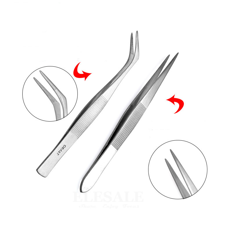 Pinça de aço inoxidável, coisas pequenas para maquiagem, corte de arco, kits de primeiros socorros, suprimentos, artesanato manual, reparo de telefone