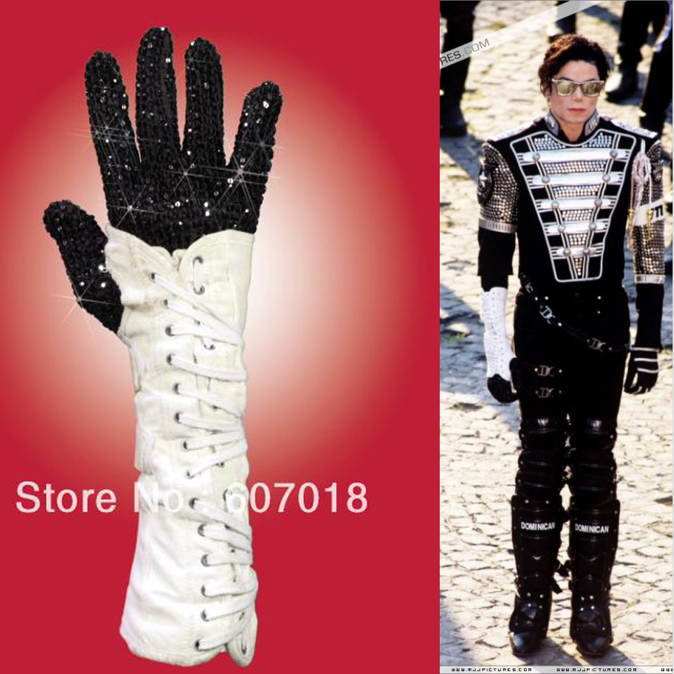 Michael Jackson Classic Black Crystal Glove Right Hand Both Side Hand Made GIFT for Christmas