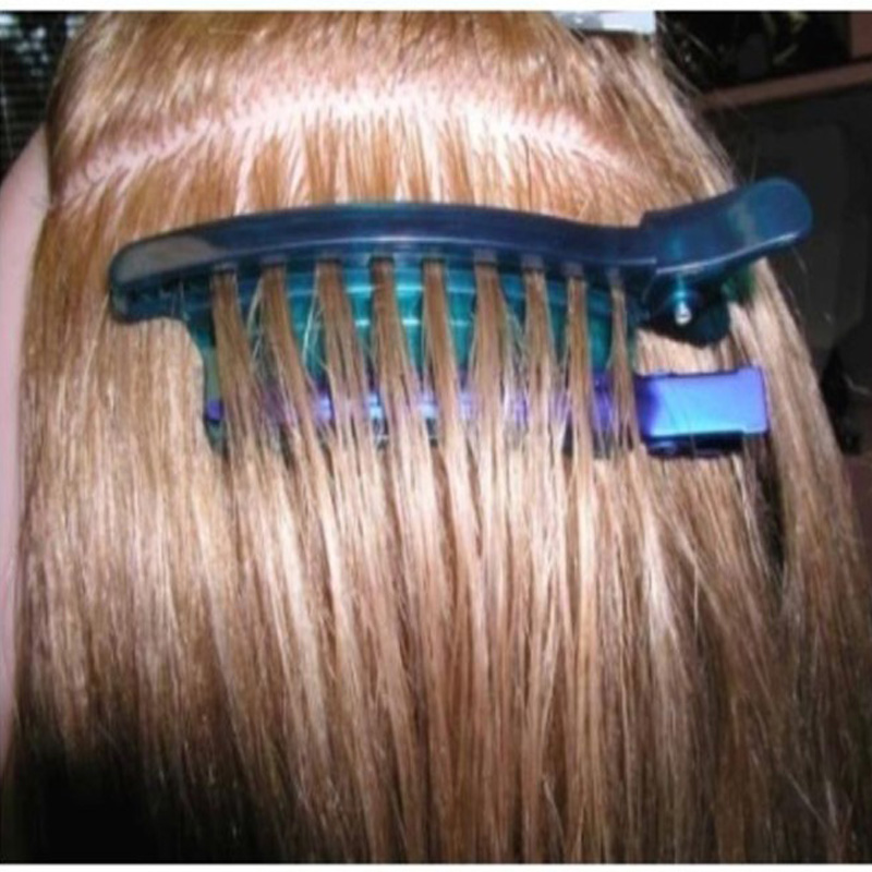 簡単/スピードセパレータークリップヘアエクステンション用ブルーカラーセクショニングクリップ