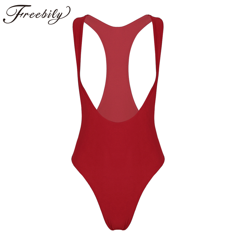 One Piece Sem Mangas Bodysuit De Peito Aberto Para Mulheres, High Cut Catsuit, Collant Monocromático, Sexy Thong Swimsuit, Clubwear