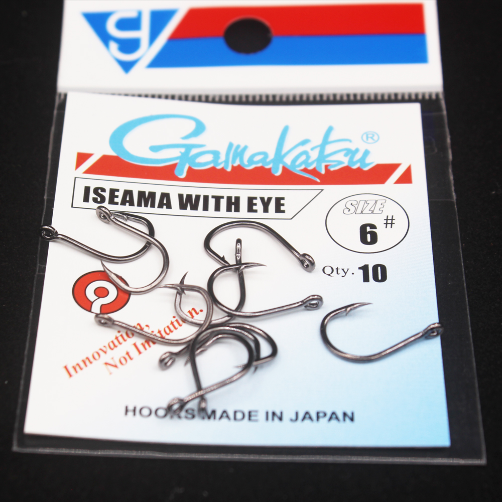 10개/몫 Iseama Circle Carp Eyed 낚시 후크 크기 1/0-14 #   링 아이 일본 Fishhooks 싱글 지그 후크 Pech