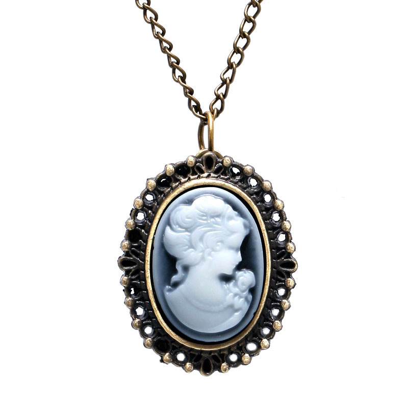 แฟชั่น Vintage Lady Gentlewoman รูปร่างขนาดเล็กควอตซ์จี้ Fob นาฬิกาพ็อกเก็ตเสื้อกันหนาวสร้อยคอลูกปัดของขวัญผู้หญิง