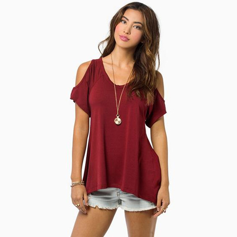 Shintimes – t-shirt manches courtes pour femmes, épaules dénudées, vêtements d'été, nouvelle collection 2021