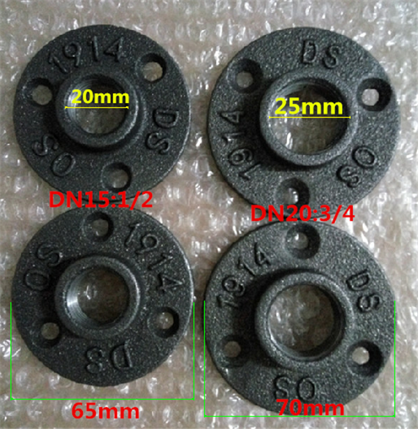 10 Buah/Banyak Iron Cast Flange Bracket Antik Flensa Base Bracket Tabung Pipa Fittings Flange Bagian Alat Perangkat Keras