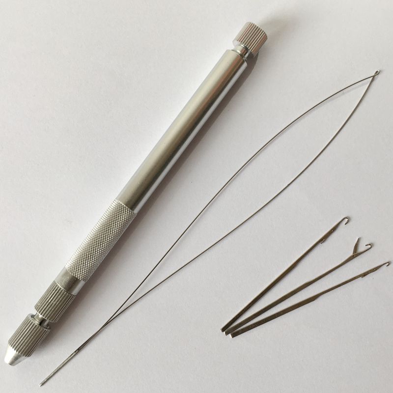 1 Conjunto de Tubo Metálico para Extensão de Cabelo com 3 Agulhas e 1 Laço para Extensão de Cabelo