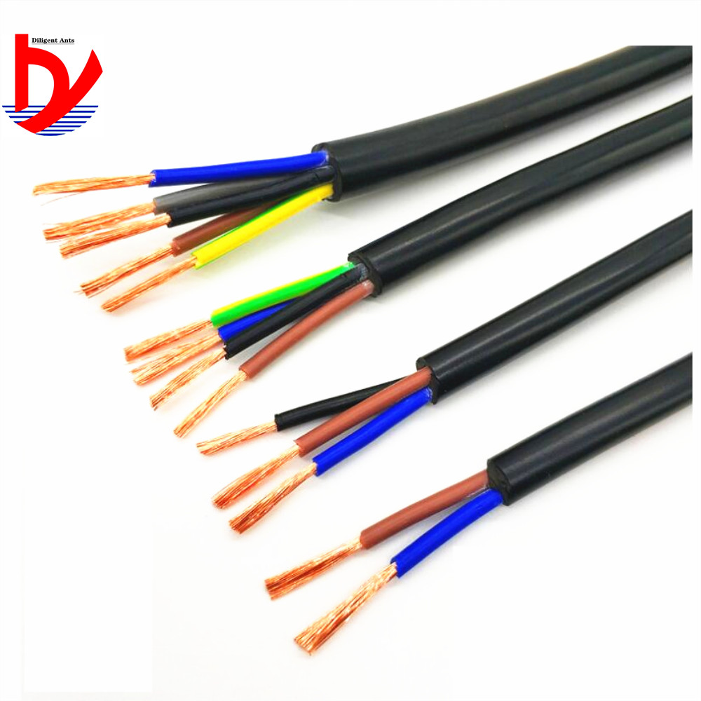 22 AWG 0,3 mm2 RVV 2/3/4/5/6/7/8/10/12/14/16/18 núcleos, pines, Conductor de alambre de cobre, Cable eléctrico RVV, negro