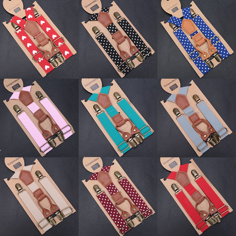 Tirantes elásticos para niños Y niñas, traje de esmoquin a juego, ajustable, espalda en Y, color negro
