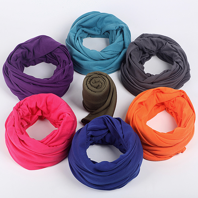 Bufanda infinita suave y ligera con colores sólidos Jersey tejido Color sólido bufanda con anillo infinito bufanda circular nuevo