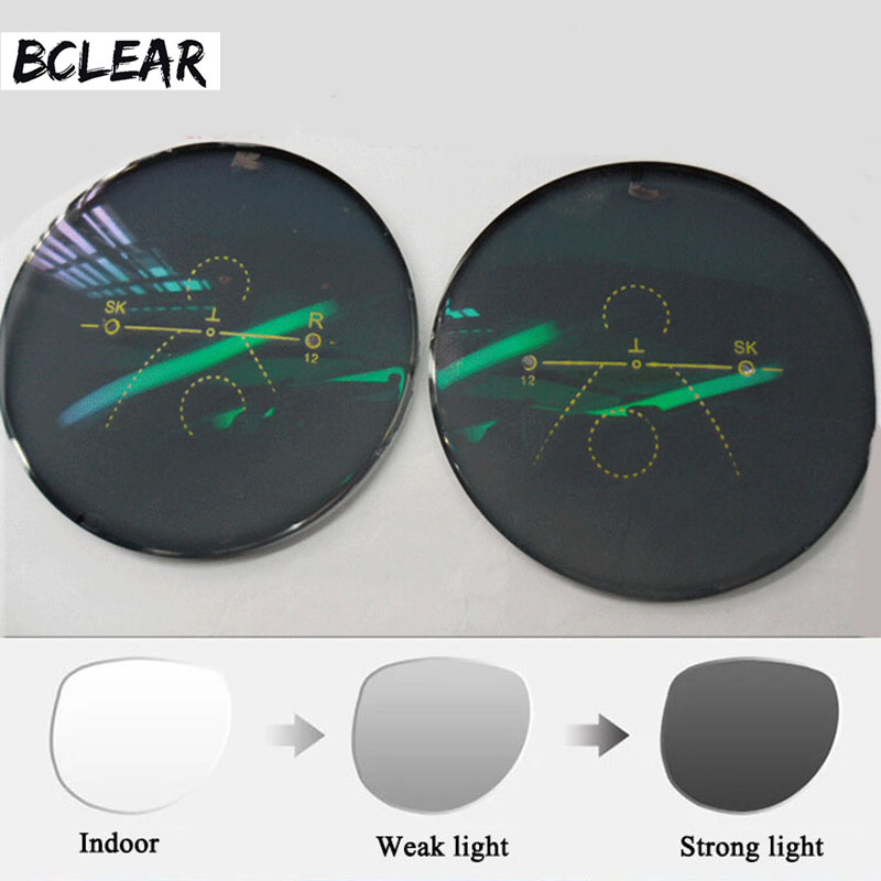BCLEAR 1.56 Multi Focal Front Side Outside Progressive Chameleon Gray Brown Photochromic Sunglasses Lens standard multifocal
