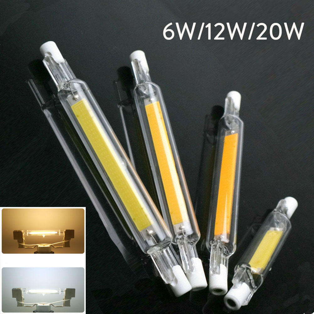 R7S LED COB หลอดไฟ J78 J118แก้วหรี่แสงได้หลอด78มม.118มม.เท่ากับ60W 120W หลอดฮาโลเจน AC 110V 220V 230V