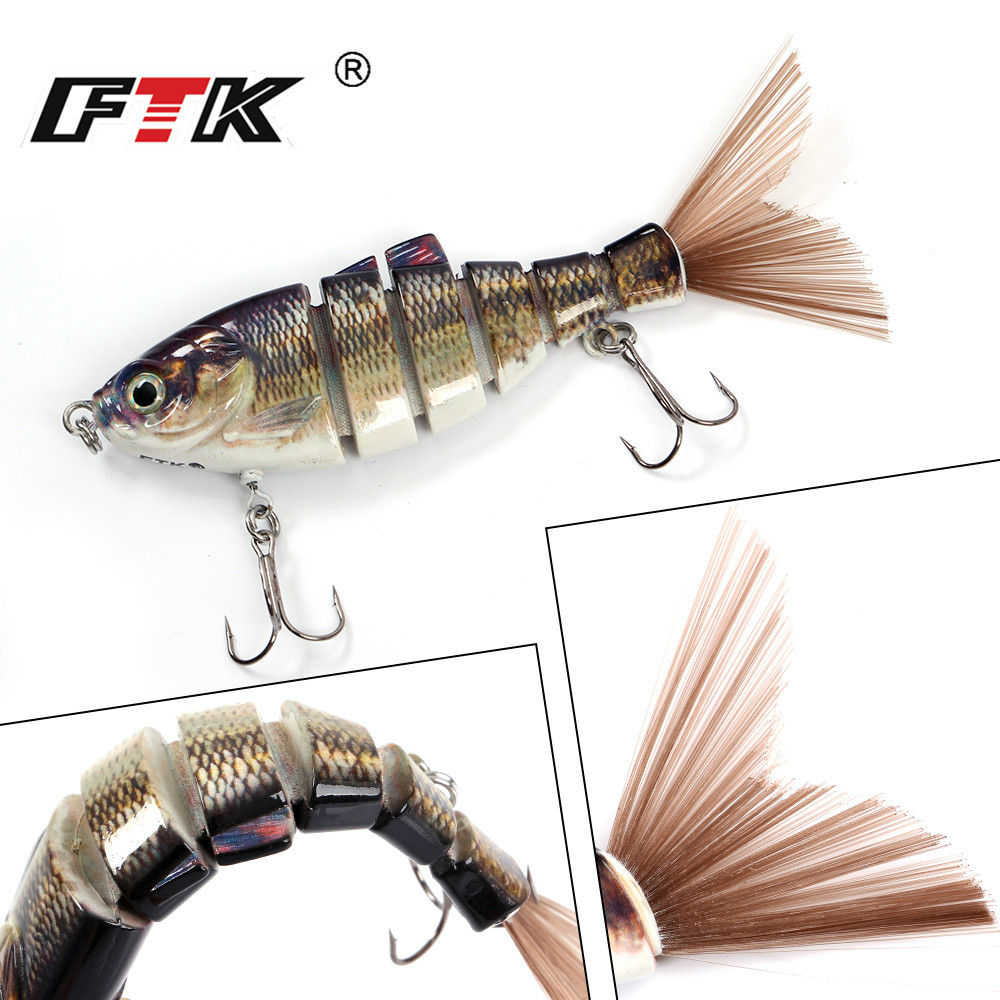 FTK 44g Jointed Swimbait Sinking Minnow Fishing Lure 12.8 ซม.6 Segment Crankbaits สําหรับเบส Hard เหยื่อ Wobblers Jerkbait