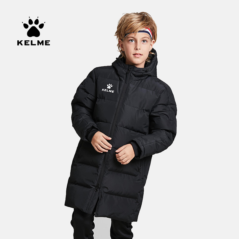 KELME детская зимняя куртка, длинное однотонное спортивное тренировочное пальто, детское пальто, верхняя одежда, теплое зимнее пальто с хлопковой подкладкой для мальчиков и девочек 3883406