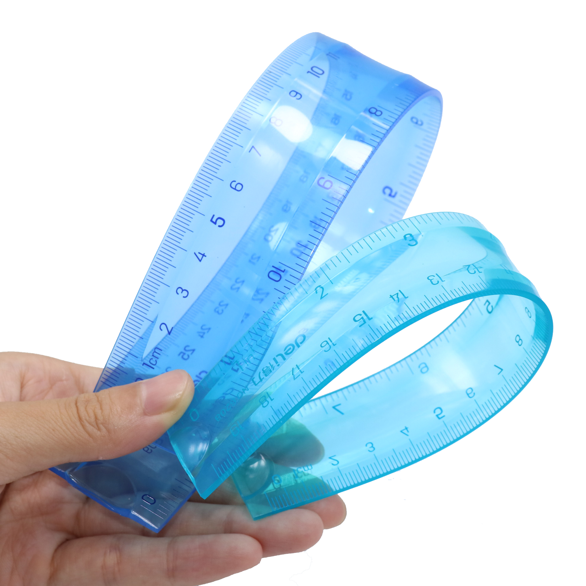 1 Stück blau/grün 20 cm/30 cm flexibles Lineal transparentes Zeichenlineal für Studenten kreatives weiches Kunststofflineal für Büro und Schule