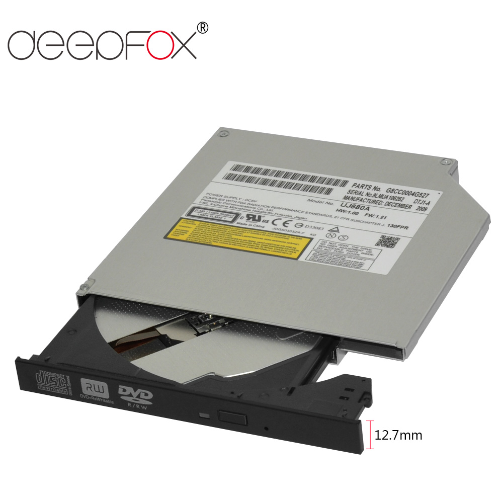 DeepFox 12,7 mm DVD-ROM Optische drive CD/DVD-ROM CD-RW-speler Brander Slanke draagbare lezerrecorder voor laptop met paneel