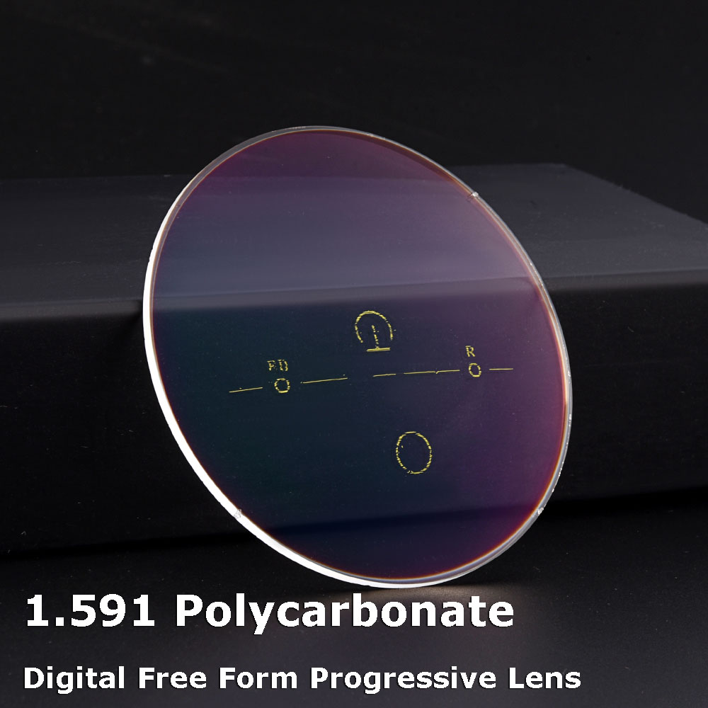 Gmei óptico 1,591 índice PC policarbonato Digital forma libre lentes multifocales progresivas sin línea Anti impacto irrompible Anti UV