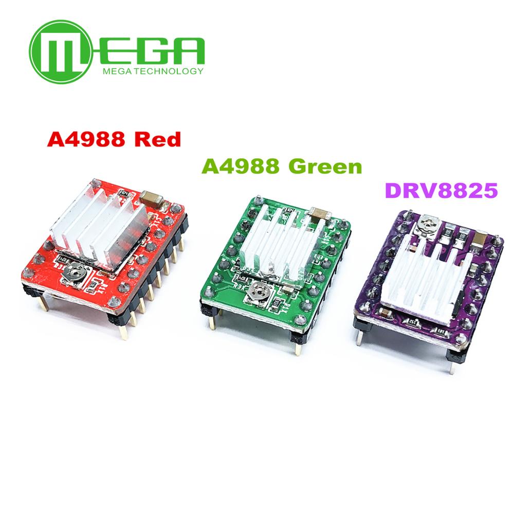 Piezas de impresora 3D Stepstick A4988 DRV8825, módulo de controlador de Motor paso a paso con disipador térmico, rampas Reprap 1,4/1,5/1,6, placa de Control MKS
