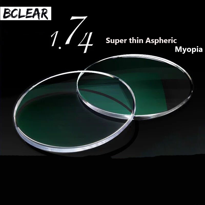 BCLEAR 1,74 lentes graduadas ópticas asféricas súper finas de índice Ultra alto para gafas de miopía dioptrías miopía