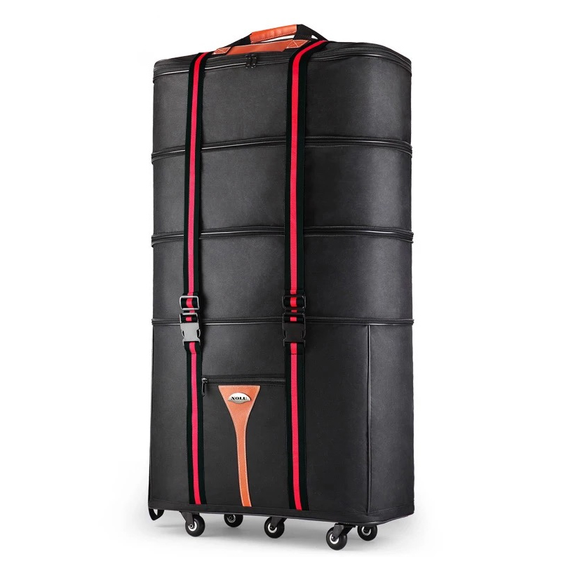 Bolsa de equipaje rodante Oxford de gran capacidad para hombre, Maleta de viaje plegable de 32 y 36 pulgadas para estudiar y mover, en el extranjero