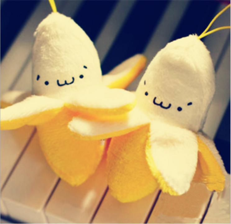 1 шт ребенок супер милый банан 7 см Kawaii чучела кукла мини ключ крюк подвеска плюшевая игрушка