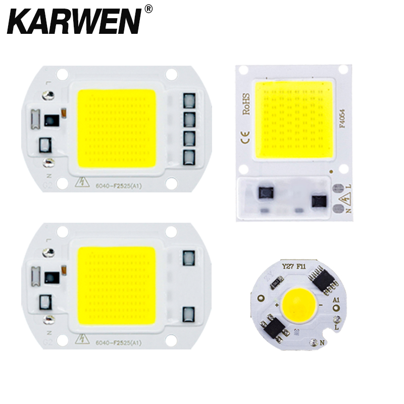 ドライバー不要 COB LED ランプチップ 3 ワット 5 ワット 7 ワット 9 ワット 10 ワット 20 ワット 30 ワット 50 ワット 220 ボルトスマート IC ランパーダ LED 電球フラッドライトチップスポットライト照明